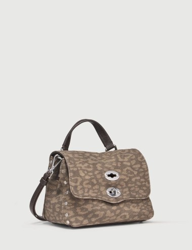 BABY POSTINA® BAG IN NUBUCK BEIGE LEOPARDO