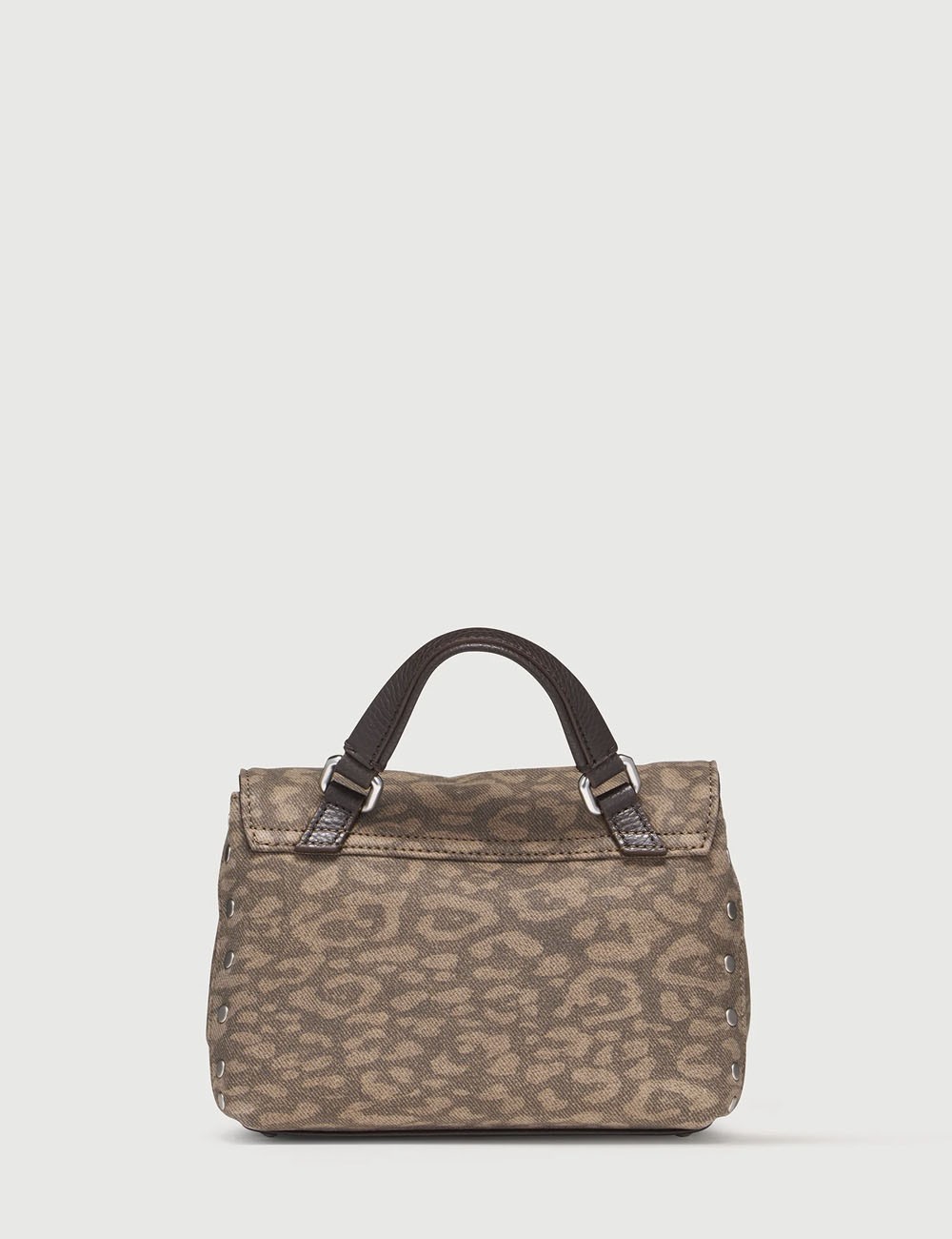 BORSA POSTINA® BABY IN PELLE NABUK BEIGE LEOPARDO