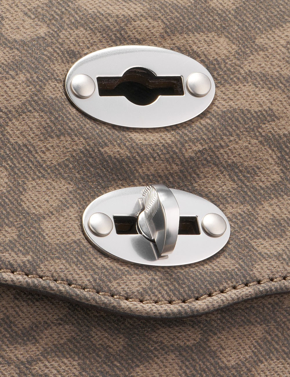 BORSA POSTINA® BABY IN PELLE NABUK BEIGE LEOPARDO