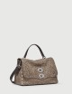 SMALL POSTINA® BAG IN NUBUCK BEIGE LEOPARDO