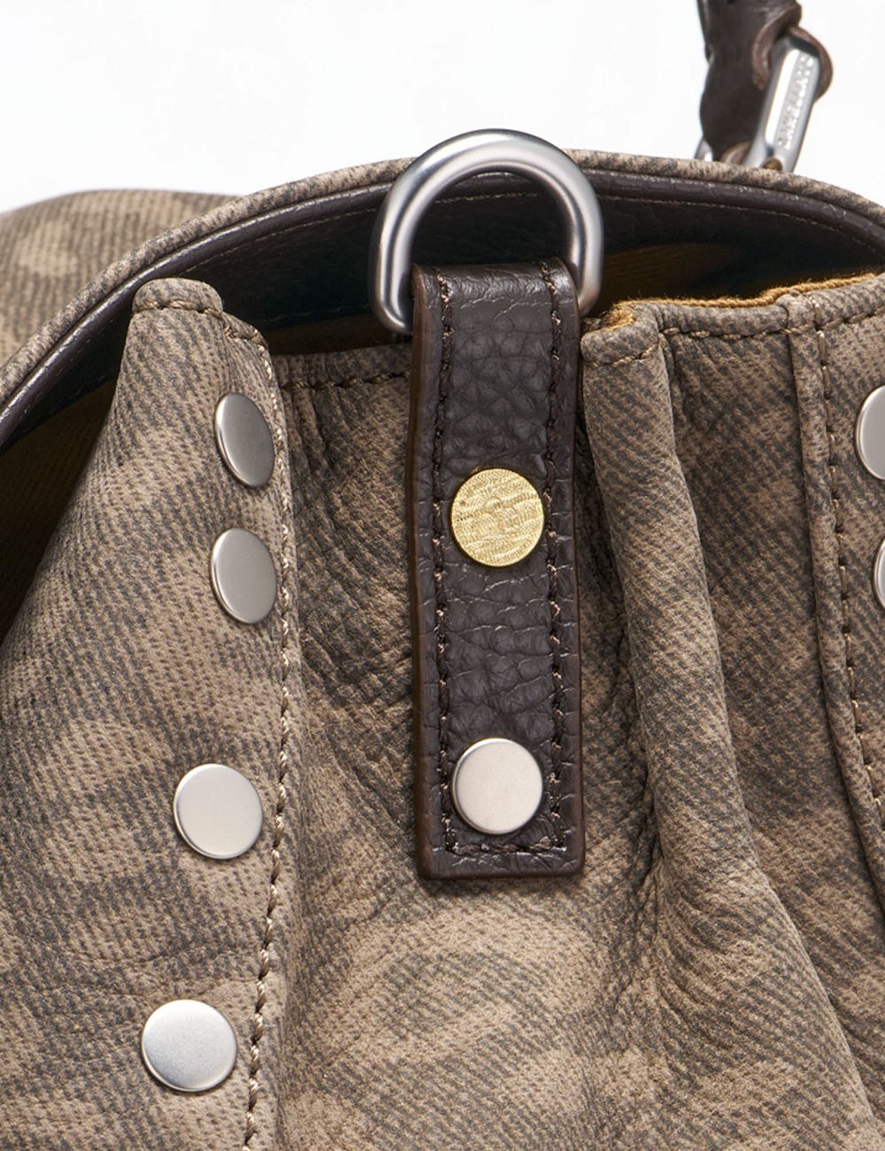 SMALL POSTINA® BAG IN NUBUCK BEIGE LEOPARDO