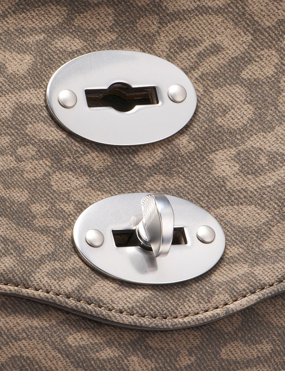 SMALL POSTINA® BAG IN NUBUCK BEIGE LEOPARDO