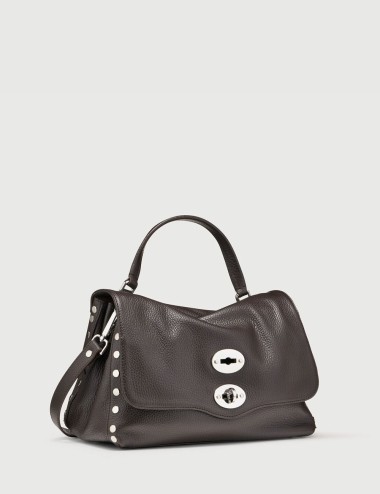 BORSA POSTINA® SMALL IN PELLE MARTELLATA BROWN DOLCE AMARO