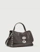 BORSA POSTINA® SMALL IN PELLE MARTELLATA BROWN DOLCE AMARO