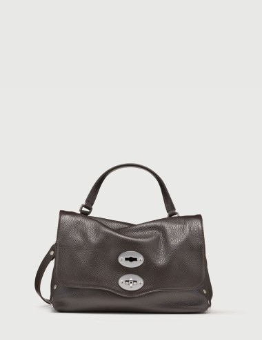 BORSA POSTINA® SMALL IN PELLE MARTELLATA BROWN DOLCE AMARO