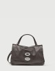 SMALL POSTINA® BAG IN HAMMERED LEATHER BROWN DOLCE AMARO