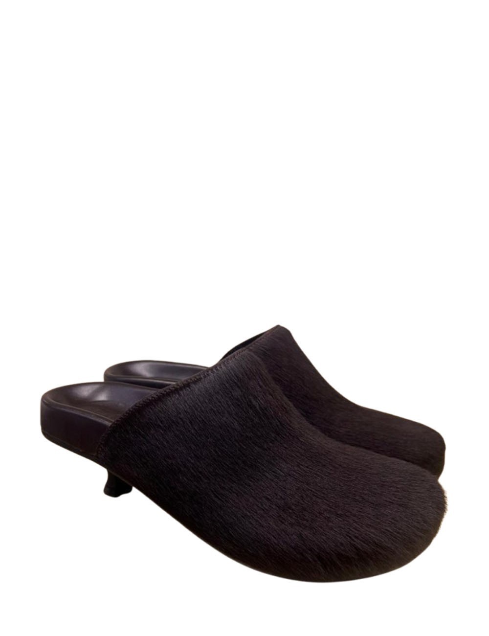 Scarpa con tacco in cavallino marrone