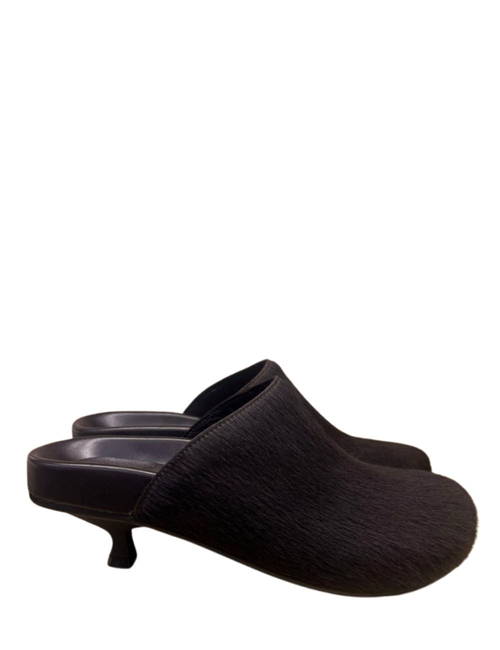 Scarpa con tacco in cavallino marrone