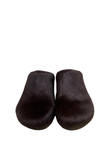 Scarpa con tacco in cavallino marrone