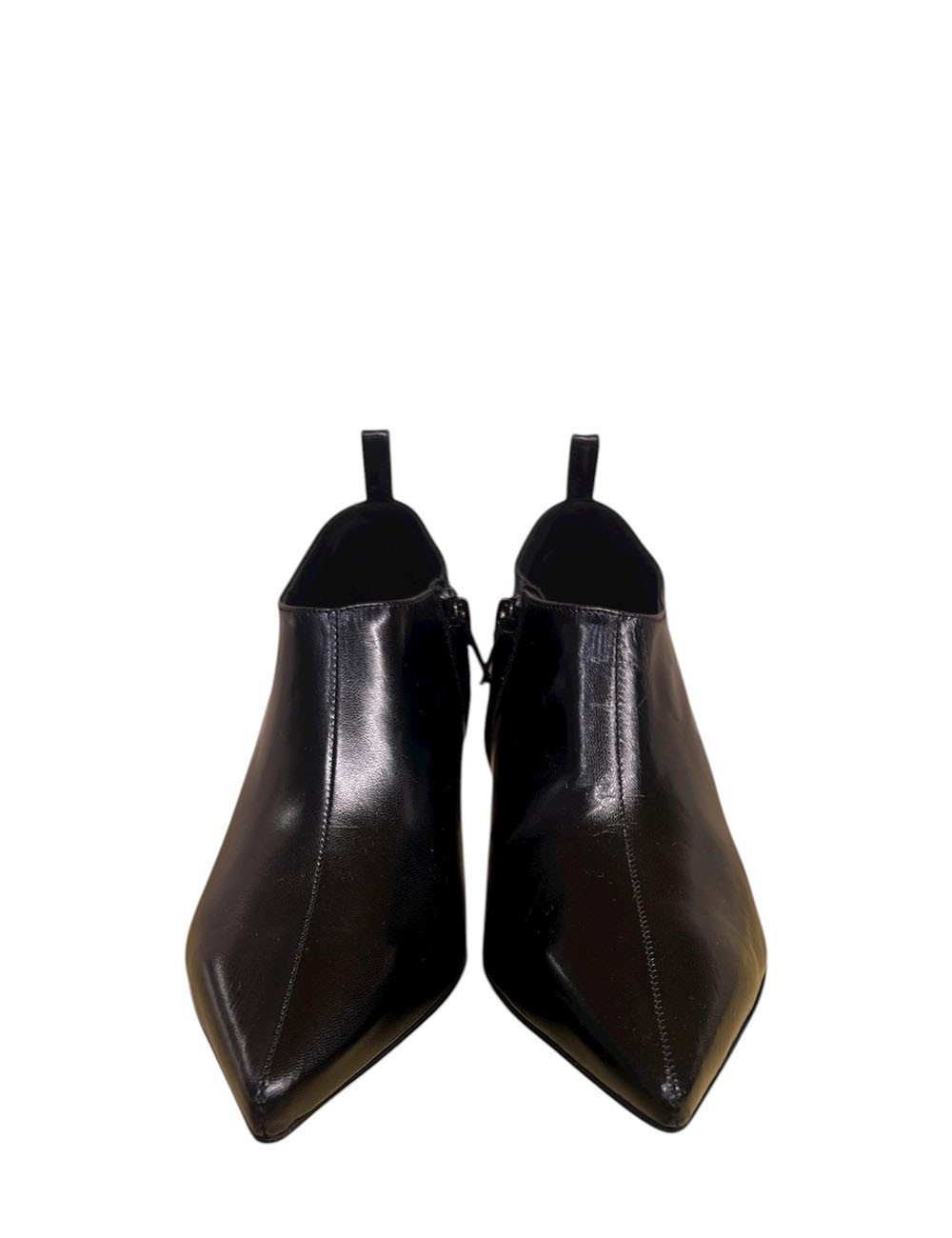 Tronchetto tacco oro capretto nero