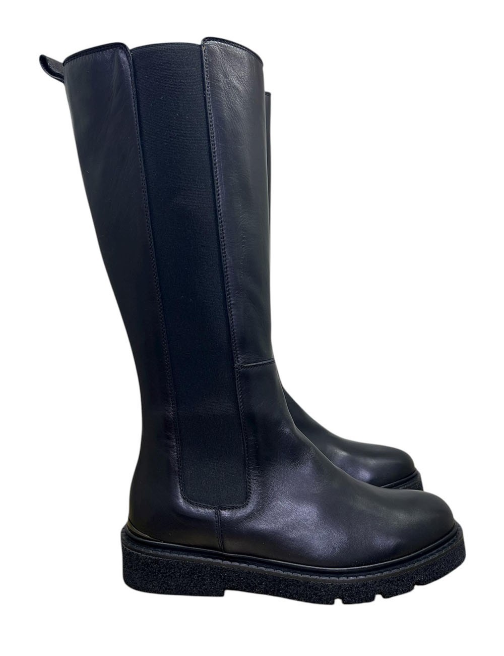 Stivale in pelle nero