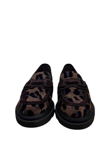 Mocassino scamosciato leopardato