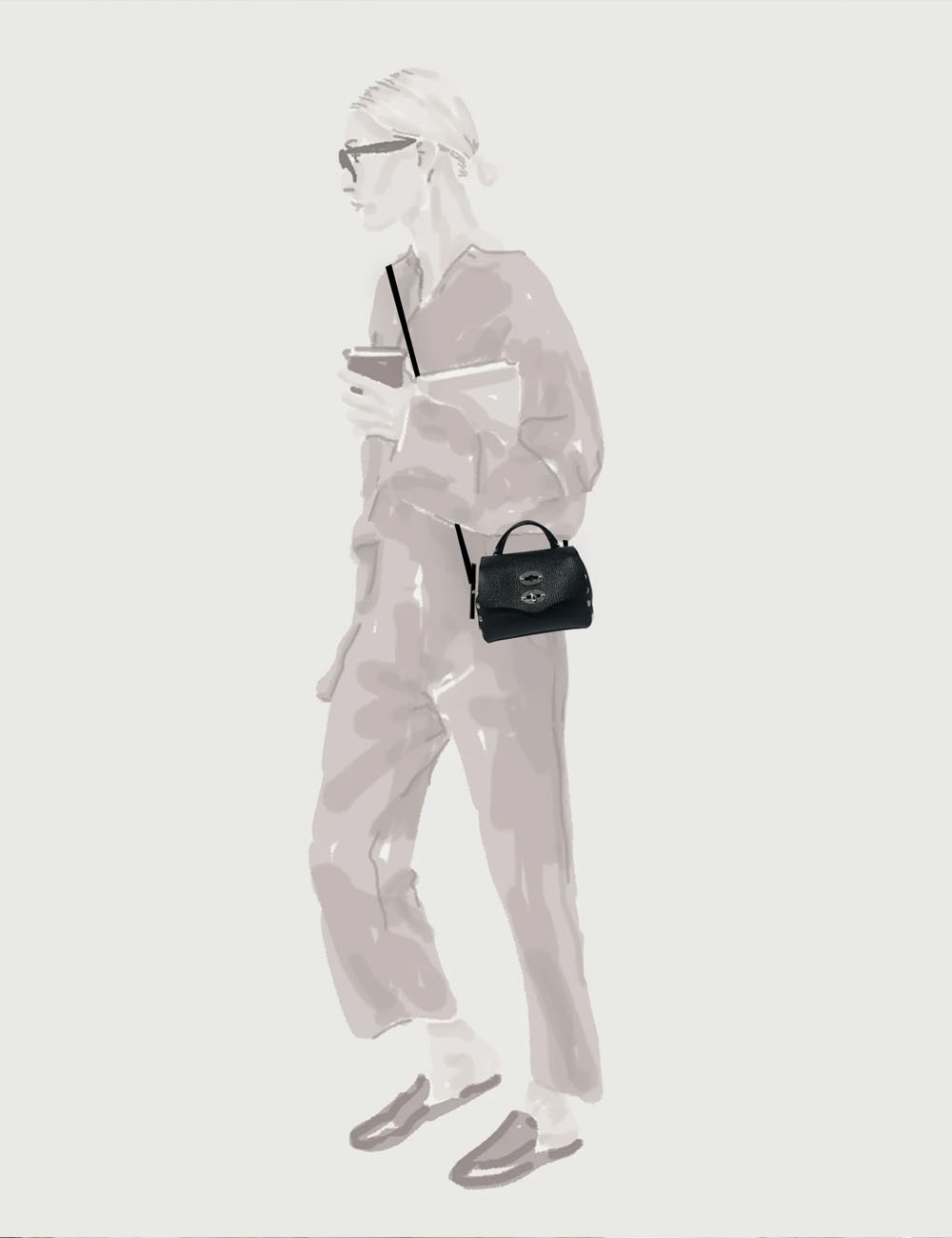 BORSA POSTINA® DAILY BABY IN PELLE BEIGE ALCALINO