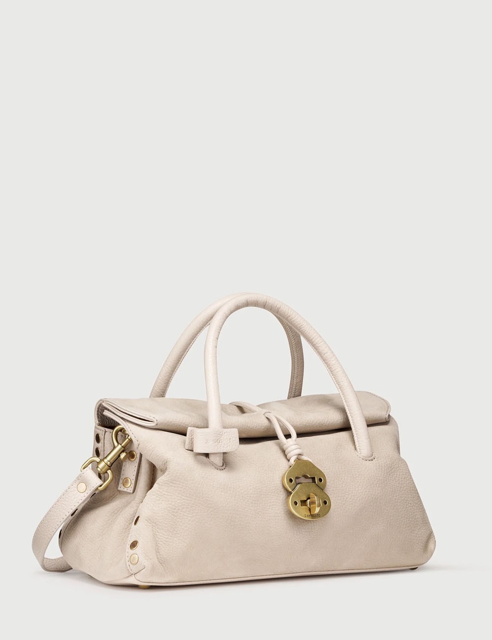 BORSA A TRACOLLA DOTTA® SMALL IN NABUK BEIGE MALVA