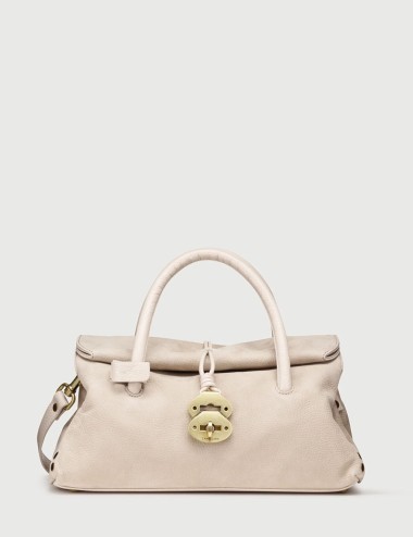 BORSA A TRACOLLA DOTTA® SMALL IN NABUK BEIGE MALVA