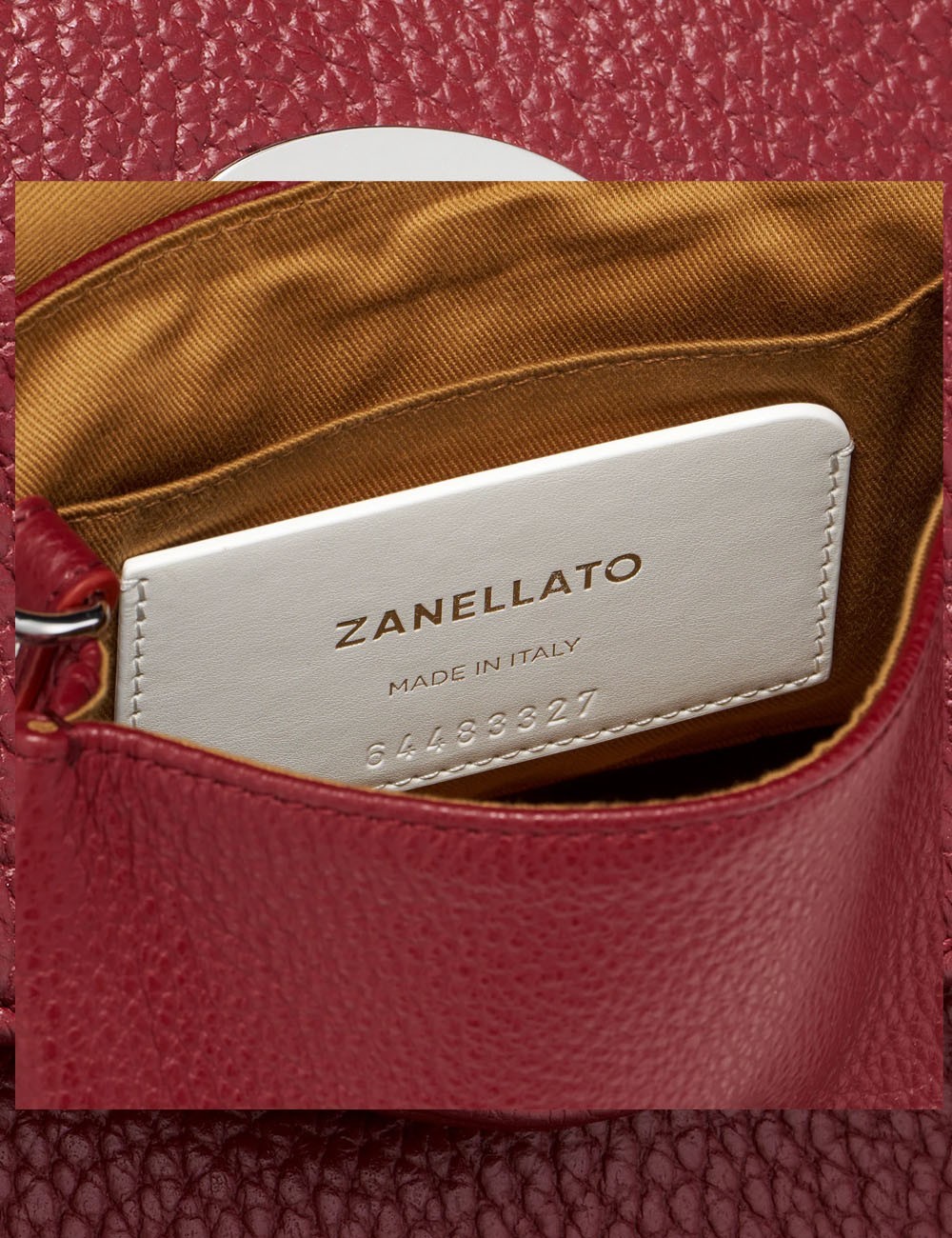 BORSA POSTINA BABY IN PELLE MARTELLATA RED OPERA
