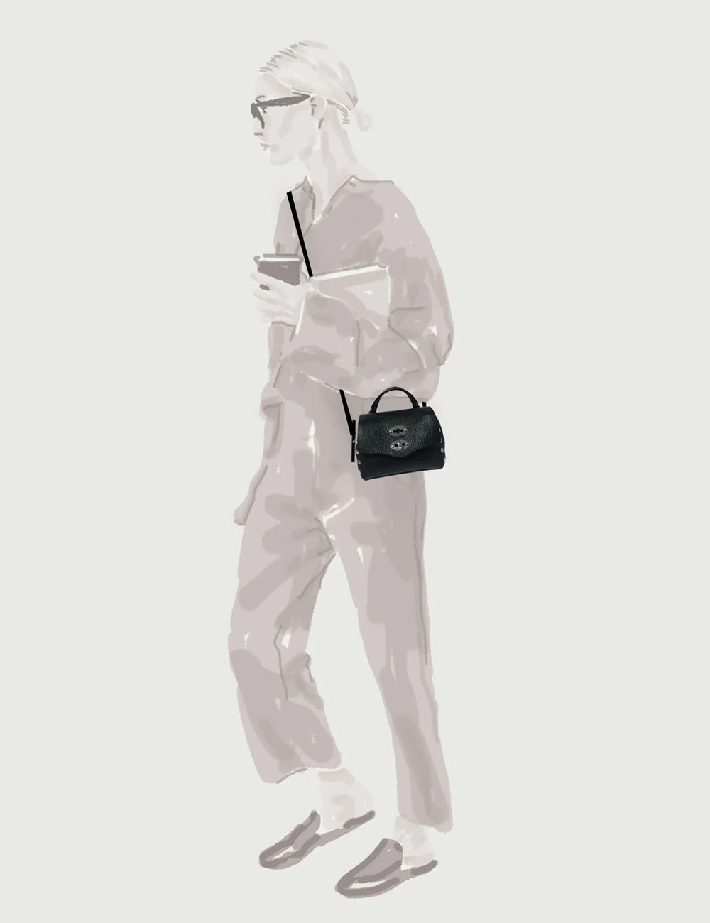 BORSA POSTINA BABY IN PELLE MARTELLATA RED OPERA