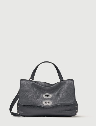 BORSA POSTINA® SMALL IN PELLE MARTELLATA DARK NAVY