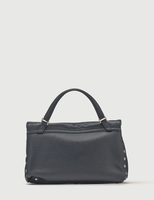 BORSA POSTINA® SMALL IN PELLE MARTELLATA DARK NAVY
