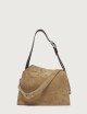 Trinity Peach Small suede shoulder bag beige