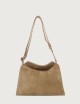 Trinity Peach Small suede shoulder bag beige