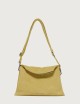 Borsa Trinity Peach Small a spalla in suede e cuoio cedro