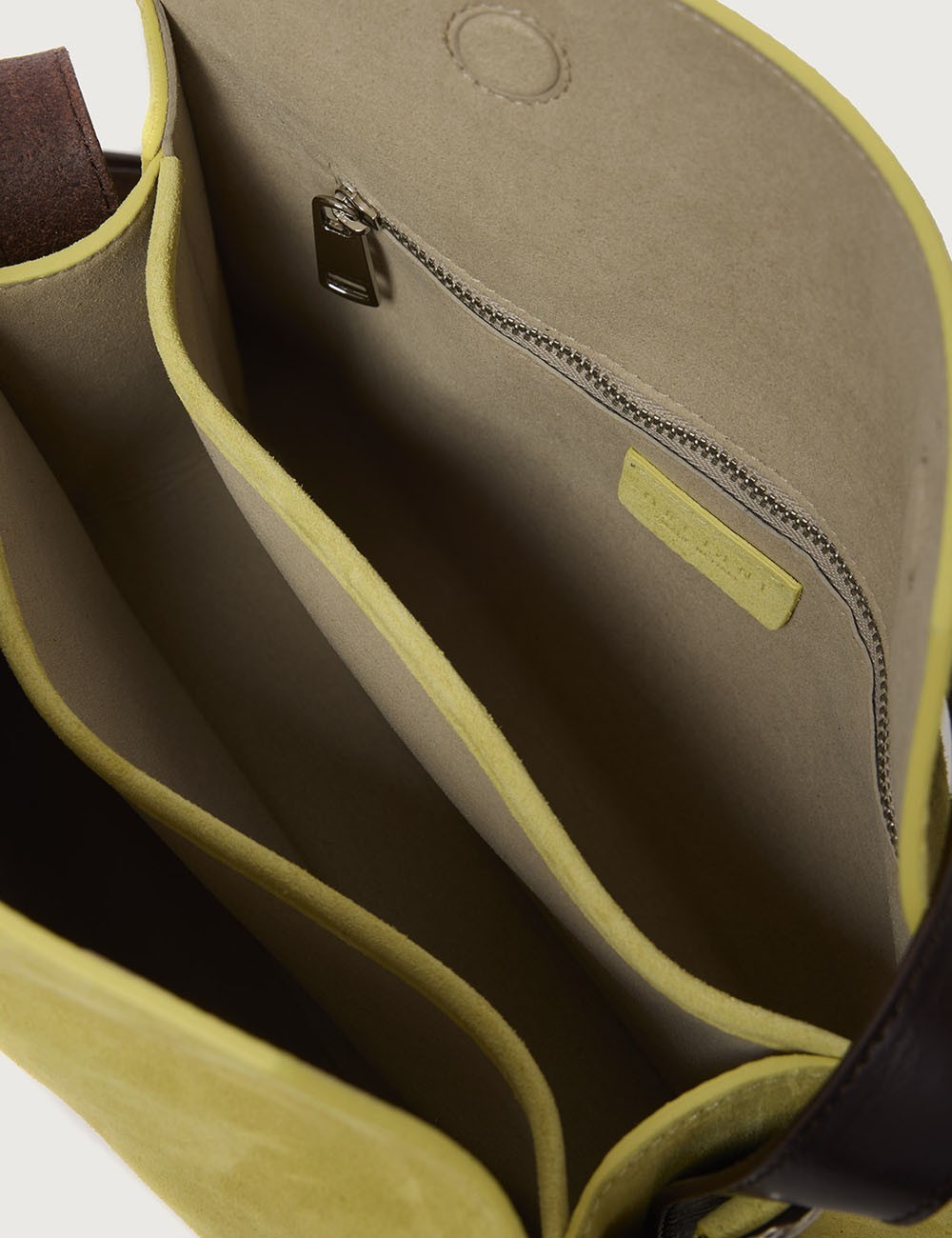 Trinity Peach Small suede shoulder bag yellow