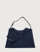 Trinity Peach Midi suede shoulder bag blue
