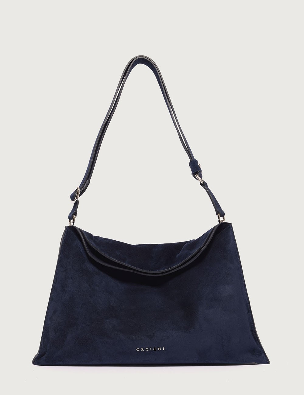 Trinity Peach Midi suede shoulder bag blue