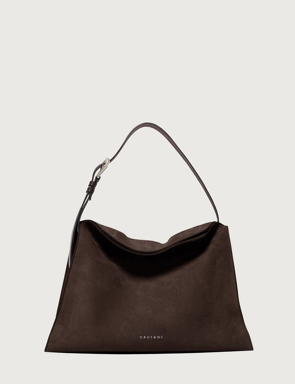 Trinity Peach Midi suede shoulder bag brown