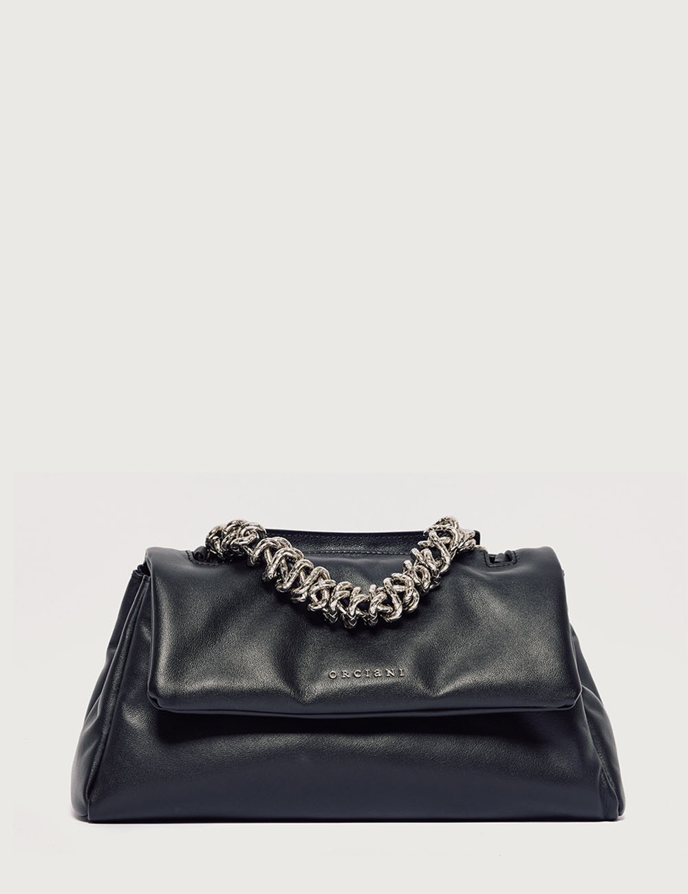 Sveva Longuette Nappa Bold padded leather shoulder bag black