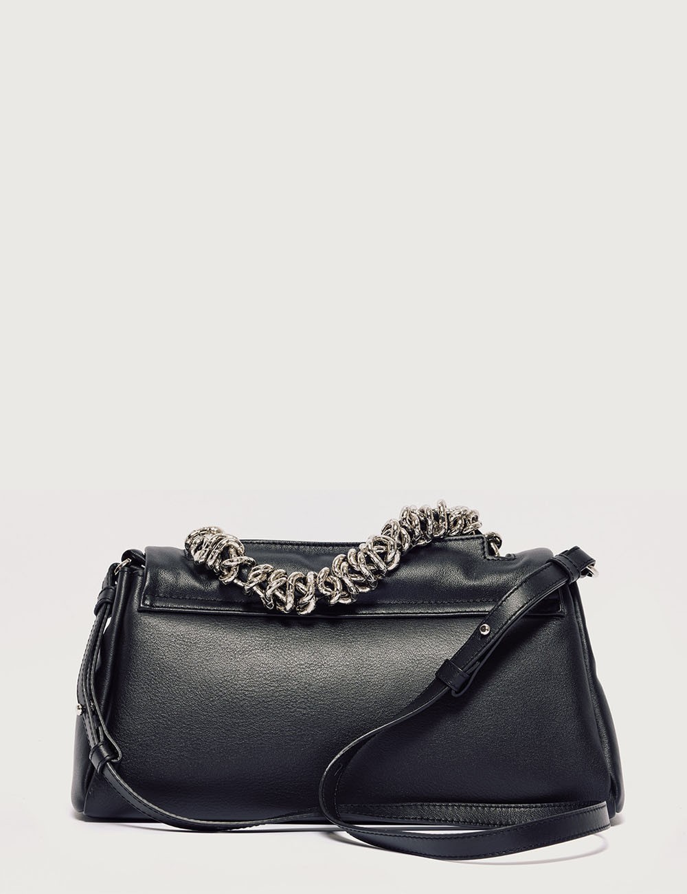 Sveva Longuette Nappa Bold padded leather shoulder bag black