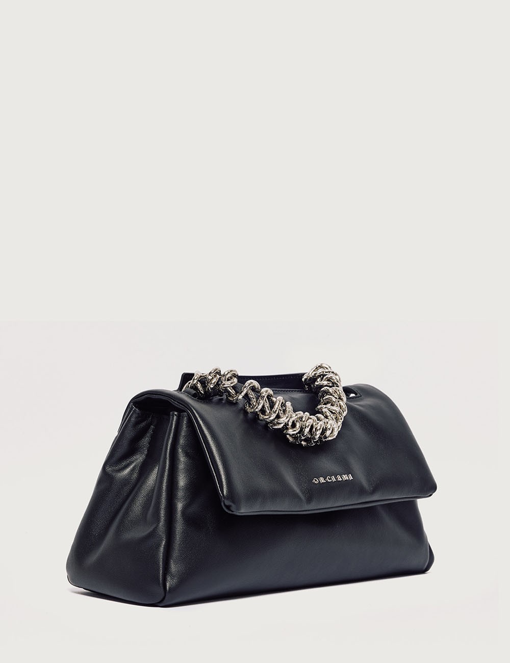 Sveva Longuette Nappa Bold padded leather shoulder bag black