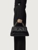 Sveva Longuette Nappa Bold padded leather shoulder bag black