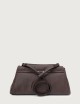 Sveva Longuette Nappa Bold padded leather shoulder bag chocolate