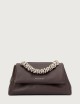 Sveva Longuette Nappa Bold padded leather shoulder bag chocolate