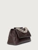 Sveva Longuette Nappa Bold padded leather shoulder bag chocolate