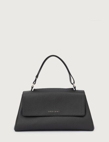 Borsa Sveva Longuette Soft in pelle con tracolla nera