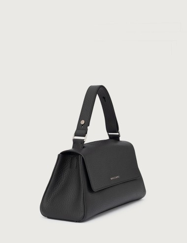 Sveva Longuette Soft leather handbag with strap black