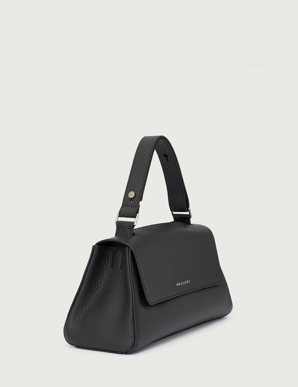 Borsa Sveva Longuette Soft in pelle con tracolla nera
