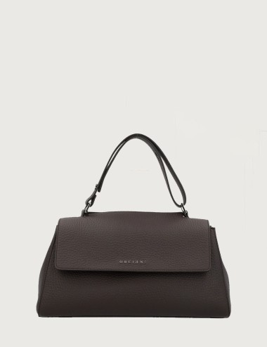 Sveva Longuette Soft leather handbag with strap brown