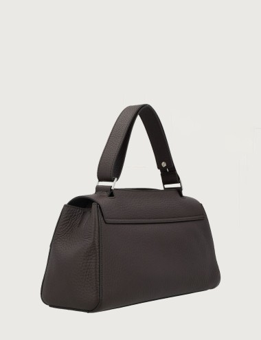 Sveva Longuette Soft leather handbag with strap brown