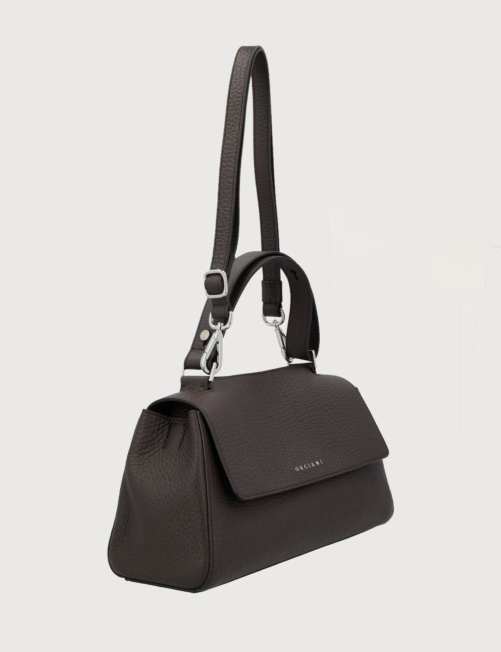 Sveva Longuette Soft leather handbag with strap brown