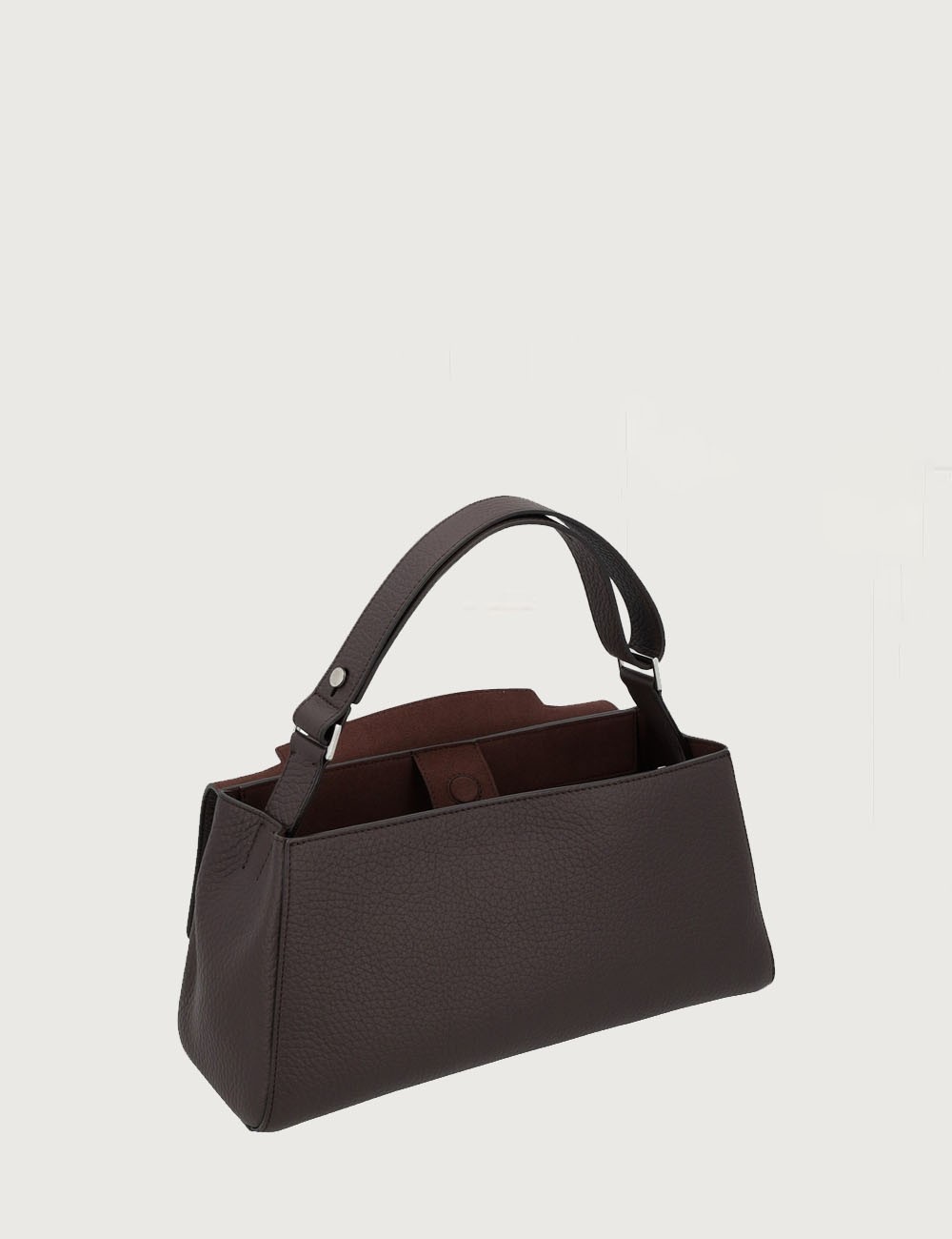 Sveva Longuette Soft leather handbag with strap brown