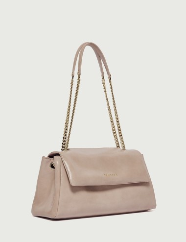 Sveva Vinly Longuette naplack leather shoulder bag pink