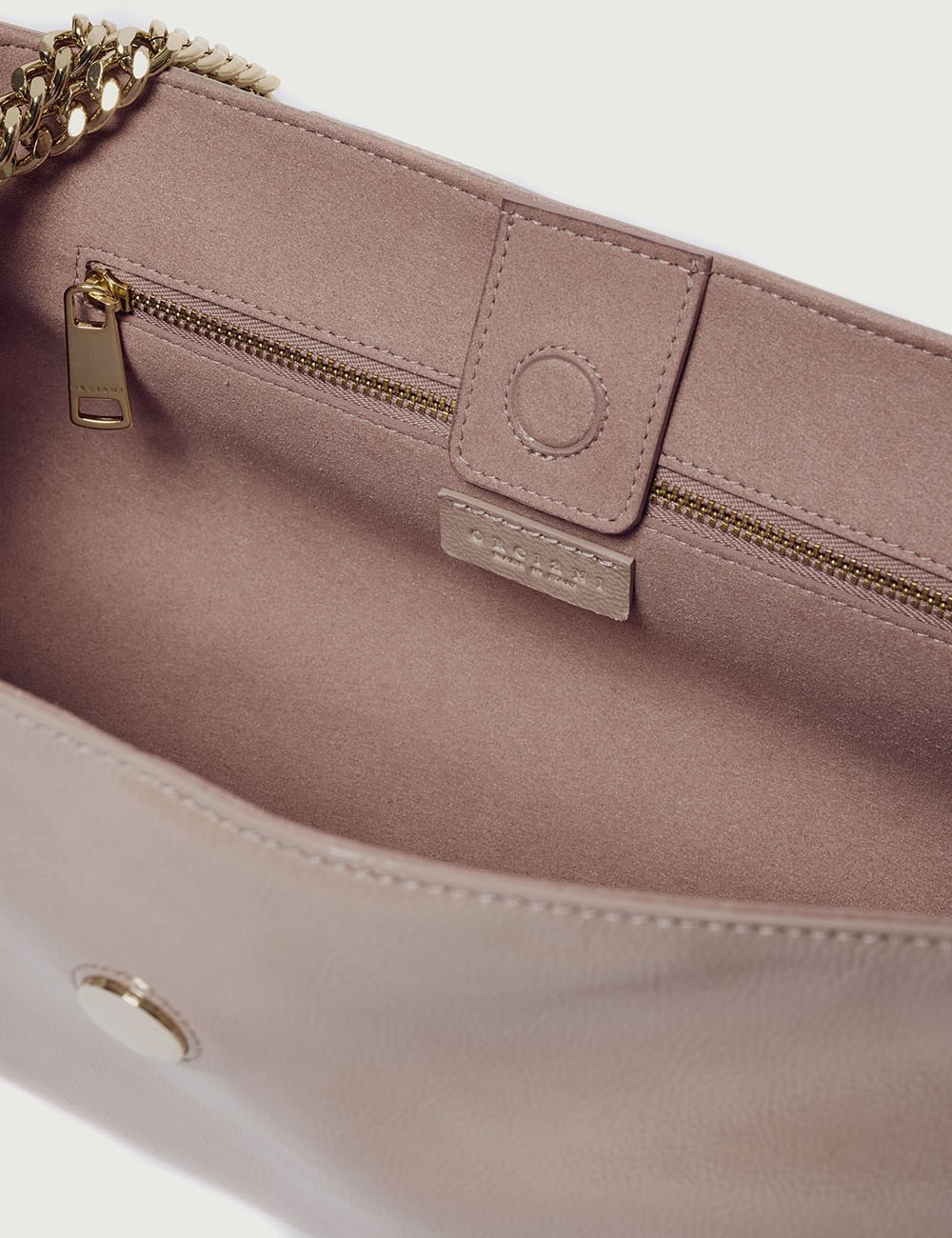 Sveva Vinly Longuette naplack leather shoulder bag pink