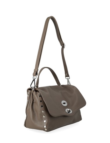 BORSA POSTINA® SMALL IN PELLE MARTELLATA GRAY NOSTALGIA CANAGLIA