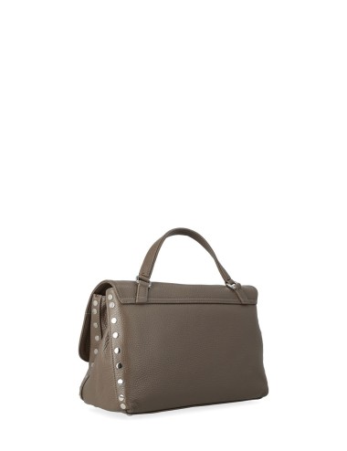 BORSA POSTINA® SMALL IN PELLE MARTELLATA GRAY NOSTALGIA CANAGLIA