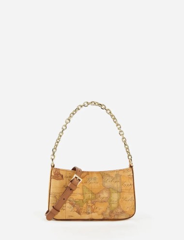 Pochette con tracolla in tessuto Geo Classic Naturale