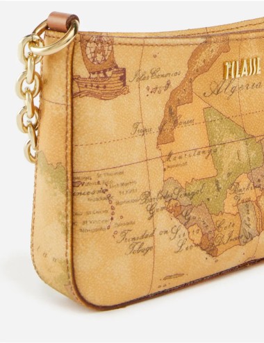 Pochette con tracolla in tessuto Geo Classic Naturale